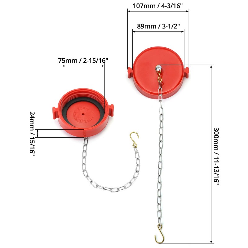 QWORK 2-1/2" NST/NH Plastic Fire Hose Connection Standpipe Cap Fitting