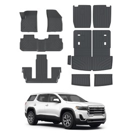 Rongtaod Floor Mats Compatible with 2017-2023 GMC Acadia 6 Seater Kick Mats Cargo Mat Cargo Liner Sub Trunk Mat Trunk Liner 2nd&3rd Back Seat Cover Protector All Weather Acadia Accessories (Set of 10)