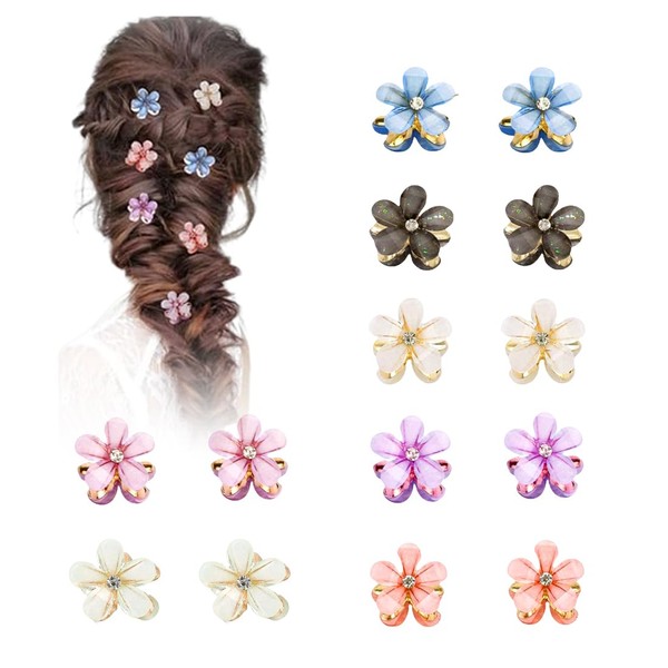 BIKPRST Pack of 14 Mini Pearl Hair Clips, Cute Hair
