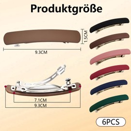 KASURE Pack of 6 Women's Hair Clips, Women's Thin Hair Automatic Hair Clips, Women's French Hair Clips for Thin Hair and Thick Hair (Long Style)