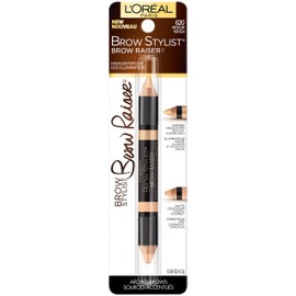 L'Oreal Paris Cosmetics Stylist Brow Raiser Highlighter Duo, Medium, 0.16 Ounce
