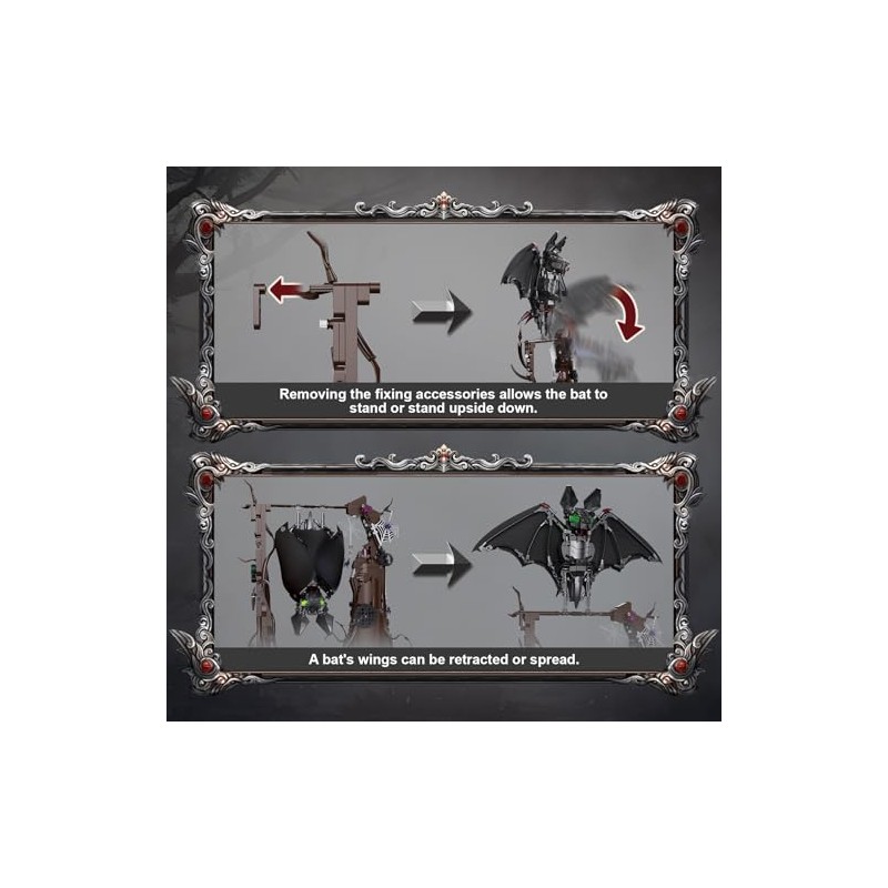 Vziimo Ideas Bat Animal Building Set, MOC Creative Bat Bird