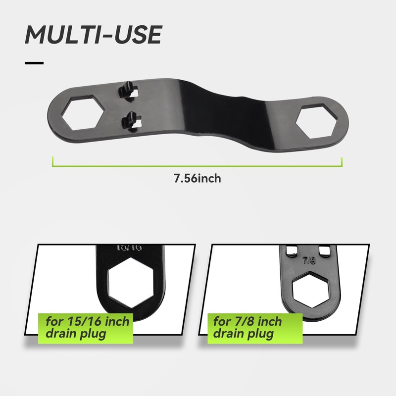 RV Water Heater Drain Plug Kit, Include Angled Wrench, 4