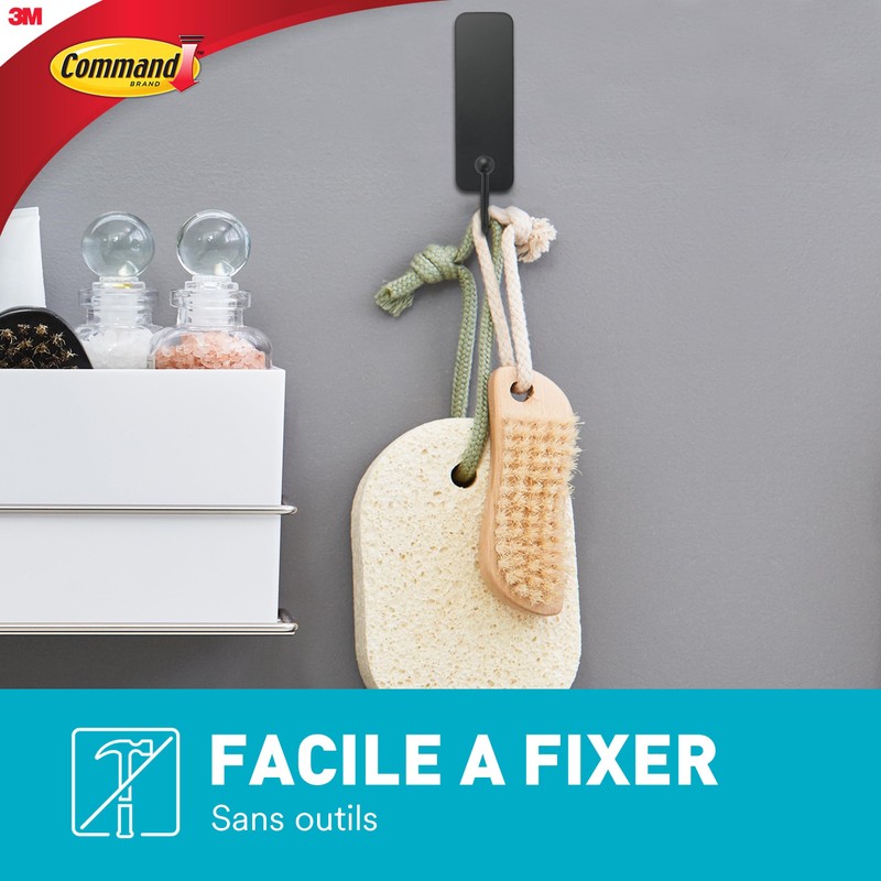 Command BATH43-MB-FESIP Bathroom Medi BATH43, Matt Black, 1 Hook 2