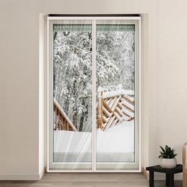 Large Magnetic Windproof Curtain 120x210 for Entryway Door - Transparent PVC Urethane, Thermal Insulation, Draft Blocker Film White