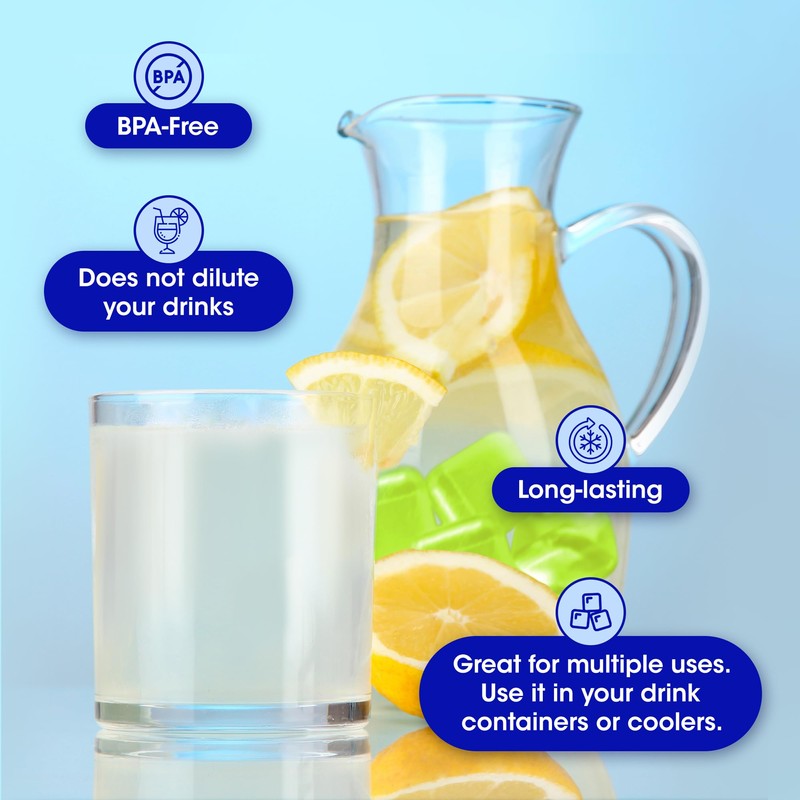 Extra Large Reusable Ice Cubes (2.2" Sq.) 6-Pack - BPA