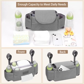 Skycase Stroller Organizer with Cup Holder - Stroller Caddy - Universal Stroller Organizer for Fit Baby Paper, Diaper, Baby Necessaries