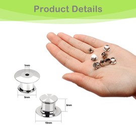 LICQIC Locking Pin Keepers Backs, Metal Pin Badge Backs for Jewelry Brooches Badge Name Tags Crafts DIY, 20 Pcs Silver