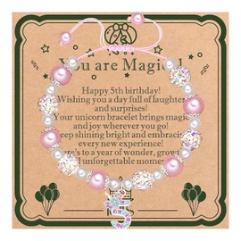 POTUS Unicorn Age Bracelet Magical 5th Birthday Gift with Adjustable Size & Hypoallergenic Design