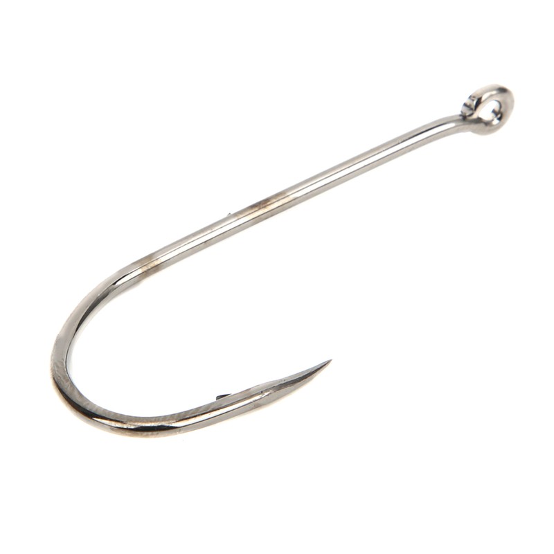 100Pcs 6/0# High Carbon Steel Sharp Fish Hooks with Barb