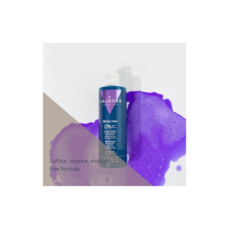 Valquer Profesional Shampoo for White and Grey Hair% No Salt,