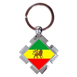 Ethiopia Lion Luxury Jigsaw Shaped Metal Keyring And Gift Box