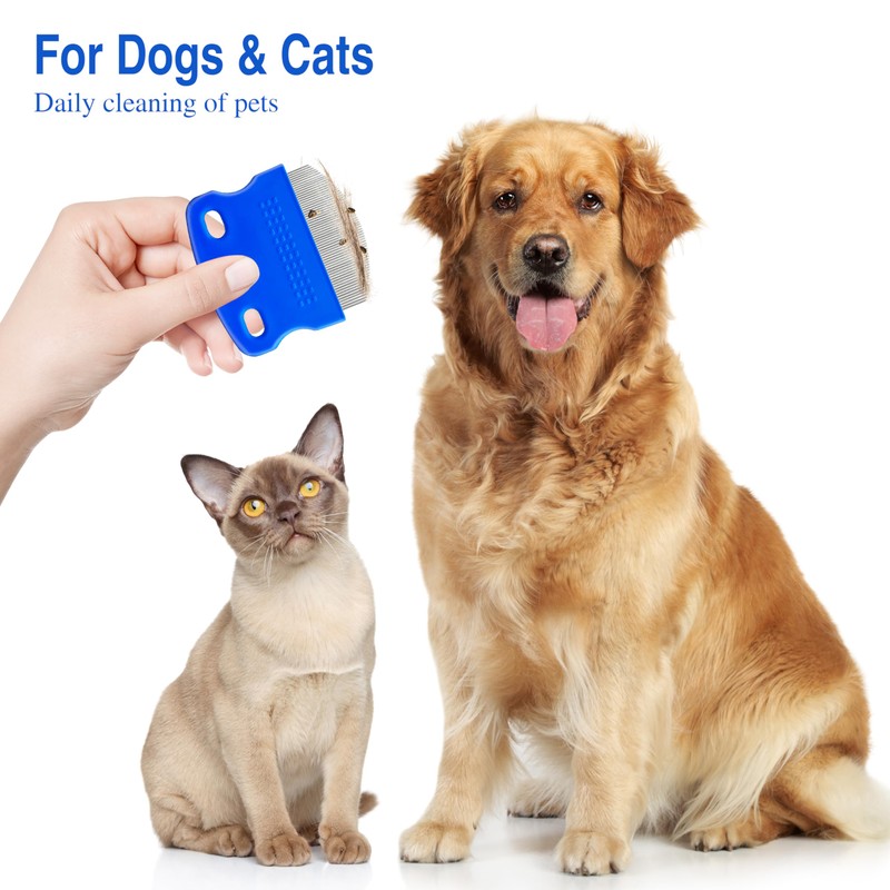 Professional Eye Comb for Pets, Stainless Steel Tear Stain Remover，4