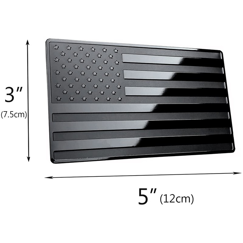 US Black Flag Auto Car Fender Emblem for Cars Trucks