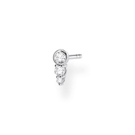 Thomas Sabo Single Stud Earrings White Stones 925 Sterling Silver H2143, Sterling Silver, Not applicable
