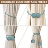 Hion Magnetic Curtain Tiebacks Blue 2pcs, Curtain Holdbacks Hooks Holders