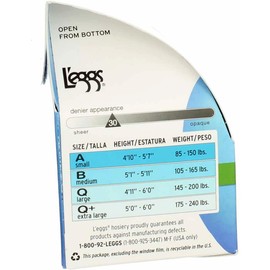 L'eggs Women's Sheer Energy Toe Pantyhose, Jet Black, Q