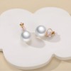 AJSOENO pearl clip on earrings for women big pearl clip-on