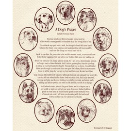 A Dog's Prayer 9 inch by 11.5 inch Laminated Sign
