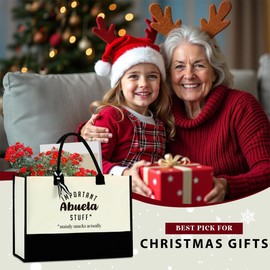 FORBIDDEN PAPER Abuela Gifts Tote Bag Important Abuela Stuff Tote Mother's Day Gift Grandma Gifts Birthday for Abuela Handbag Shopping Bag Grocery Bag Utility Tote