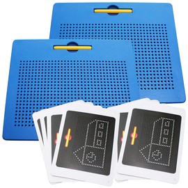 Playtastic PLAYBOARDS: Set of 2 Magnetic Travel Drawing Boards, Pen & Templates, Blue (Boards)