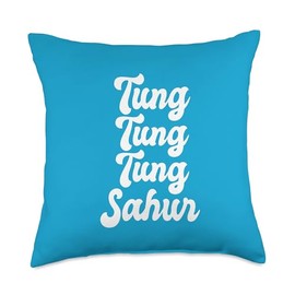 Tung Tung Tung Sahur Meme Viral Joke Drum Beat Wooden Log Throw Pillow