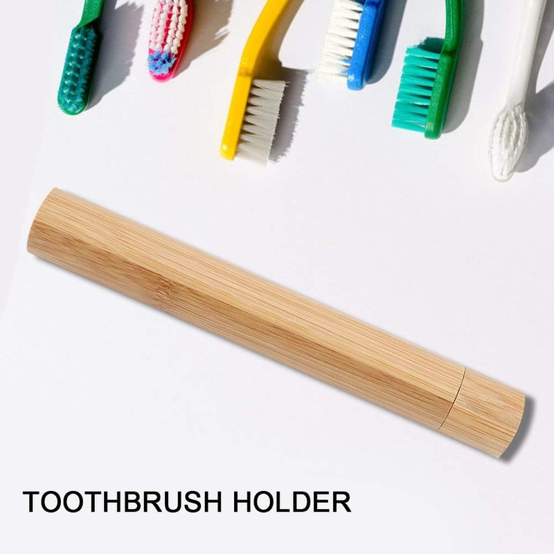Estuche para cepillos de dientes de bambú ecológico portátil Estuche