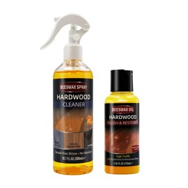 YYSTEBS Furniture Polish Kit, Wood Cleaner & Floor Polish – for Living Room, Kitchen & Wooden Furniture (300ml Cleaner + 120g Care Oil) (Beeswax)