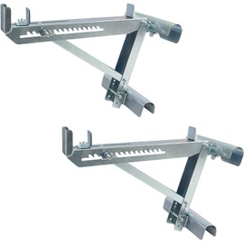 1 Pair 2-Rung Short Body Ladder Jacks for Stages up to 20-Inch Width,Silver