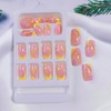 Yellow French Tip Press on Nails Medium Square Yellow Fake