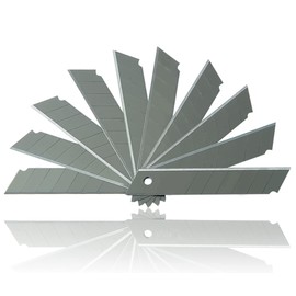 25MM Heavy Duty Utility Knife, Box Cutter SK-5 Retract Blades, Snap-Off Cutters with Rubber Grip for Cardboard, Boxes, DIY Crafts (10-Pack Replacement Blades)