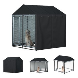 Outdoor Dog Kennel Cover Waterproof Dustproof Heavy Duty 600D 6.76 ft X 6.76 ft X 5.5 ftOutdoor Dog Pen Cover Heavy Duty Dog Kennel Mesh Large Cage Cover (cover only)