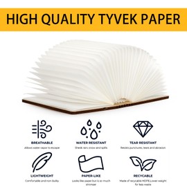 ZBOLE 4.7 Inch Wooden Book Lamp,3 Colors Folding Book Light, Battery Operated Lamp, LED Ambient Lighting, Magnetic Mood Lighting for Home&Library Decor (Walnut)