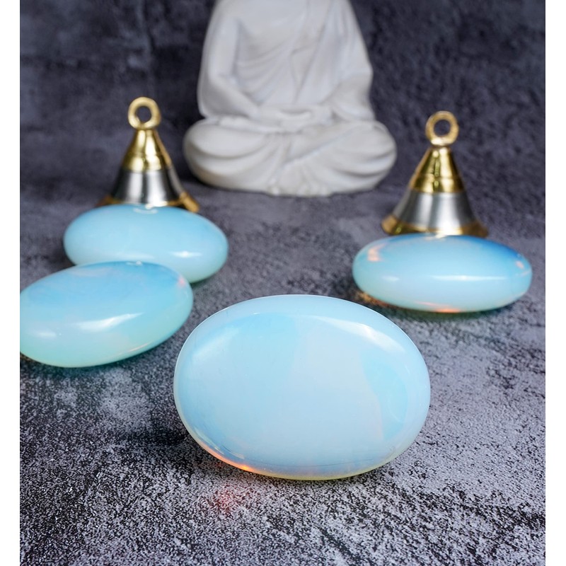 Crocon® Opalite Large Oval Palm Stone Crystal Pocket Worry Stone