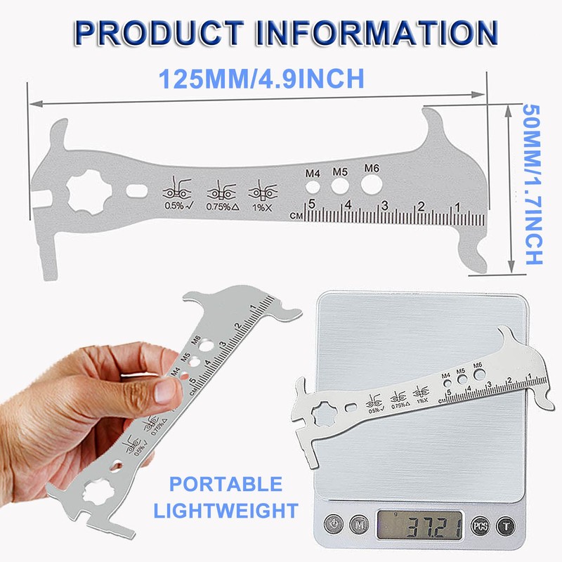 JONMON Bicycle Chain Checker, Bike Wear Indicator Gauge Measuring Ruler