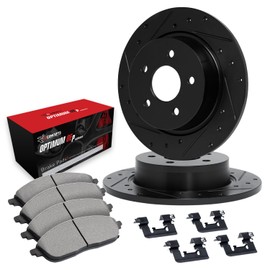 R1 Concepts Rear Brakes and Rotors Kit |Rear Brake Pads| Brake Rotors and Pads| Optimum OEp Brake Pads and Rotors |Hardware Kit|fits 2018-2022 Toyota Camry