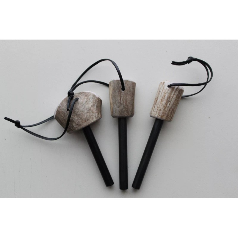 Lost River Leather Deer Antler Handled Ferro Rod/Fire Starter .8