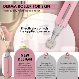 Derma roller 0.25 mm with Deposit, Roller for Lips, Skin, Hair, (Set of 2)