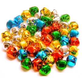Jingle Bells 15mm "5 Colours" Gold, Silver, Red, Green, Blue 48 Pieces