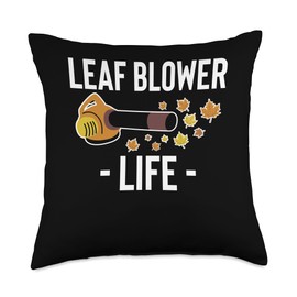 Leaf Blower Life Autumn Throw Pillow