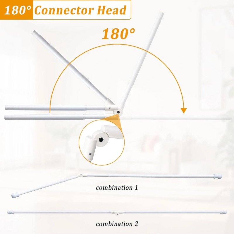 Nicecho L Shape Heavy Duty Curved Curtain Rods for 2