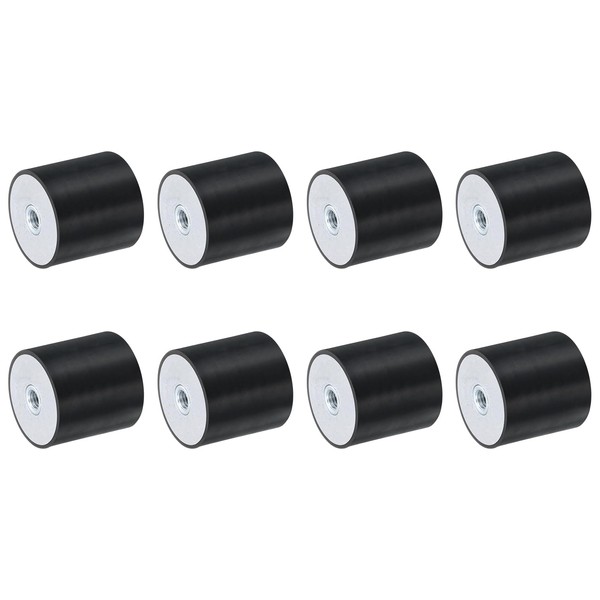 uxcell 8Pcs 40 x 40mm M8 Thread Female Rubber Mounts,
