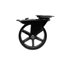 Headbourne 8300E Vintage Series 4-Inch 6-Spoke Designer Caster, 4 Pack - Gloss Black