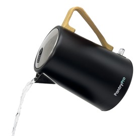 PantryPro 1.7L 1500W Rapid-Boil Electric Kettle - Stainless Steel Interior - Auto Shut-Off, Boil-Dry Protection, LED Indicator, Wide Opening - Black