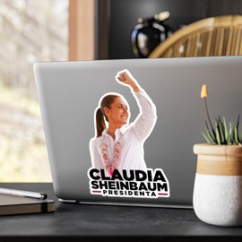 Presidenta Claudia Sheinbaum Sticker Kiss-Cut Vinyl Decal (Calcomania de Claudia Presidenta) Mexican Election 2024 Calcomania de Mexico Sticker for Car (3" x 4")