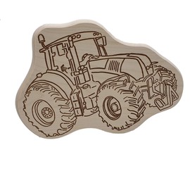 DEKOFANT Children's Wooden Breakfast Board Tractor Bulldog Design Approx. 30 x 20 x 1.5 cm