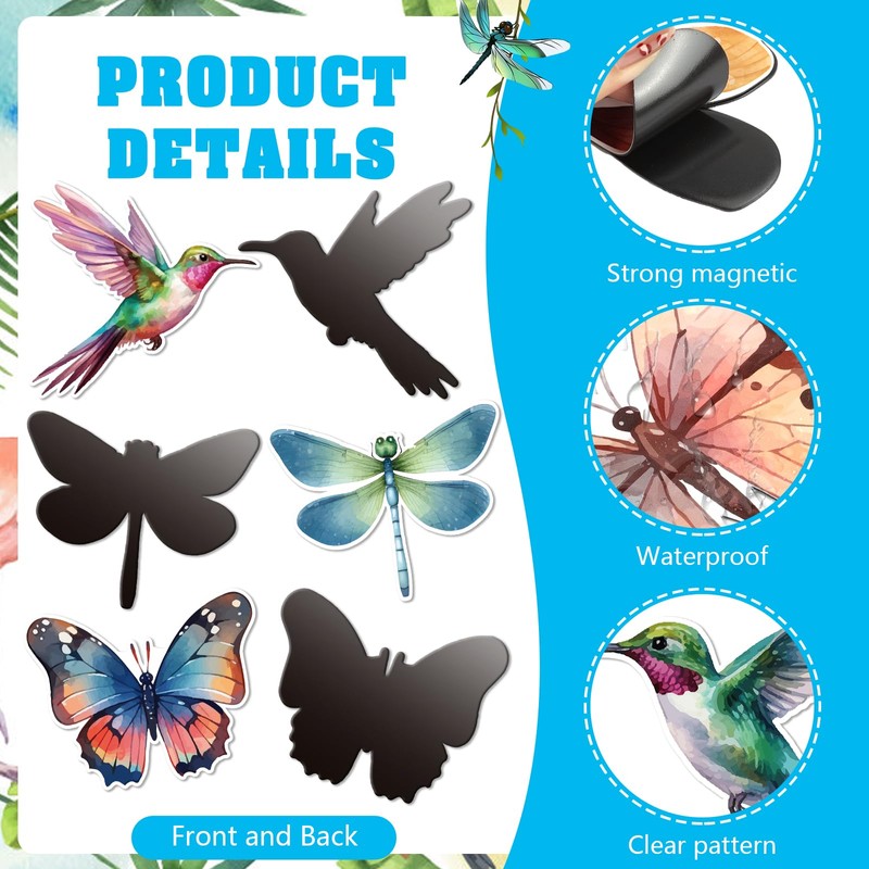 MWOOT Pack of 12 Fly Screen Magnetic Screen Door Decorative,