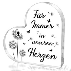Hiipeefeel Trauergeschenk für Hinterbliebene, Herzförmiges Acryl Heimat Dekoration, Gedenkgeschenk, Beileidsgeschenke, Kondolenz Verstorbene, Trost Geschenke für Verstorbene Lieblingsmensch