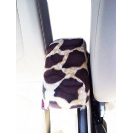 Auto Console Covers- Compatible with The Nissan Juke 2013-2016 Center Console Armrest Cover Fleece - Giraffe Print