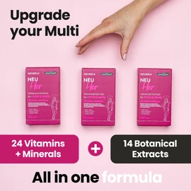 NEUBRIA NEU HER Multivitamin for Women with Botanicals – 38 Active Nutrients, Iron, Zinc, Vitamin D3, Rhodiola, Maca for Energy & Cognitive Support, Ideal for Active Lifestyles – 30 Tablets